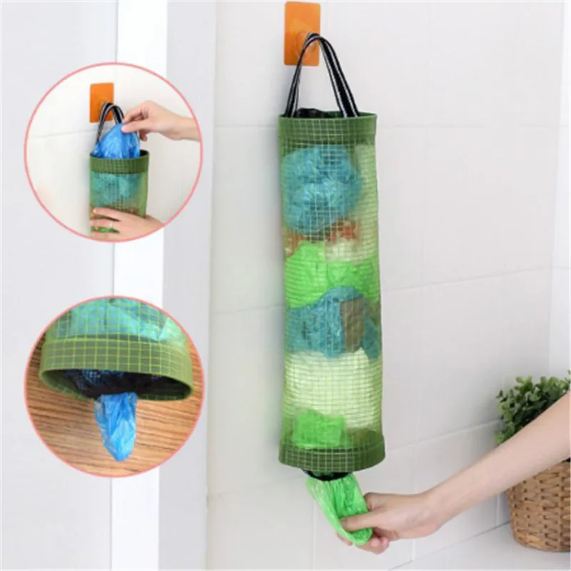 

Transparent Mesh Hanging Type Garbage Storage Bag Extracted Bag Household Kitchen Environmental Protection Garbage Bag Storage