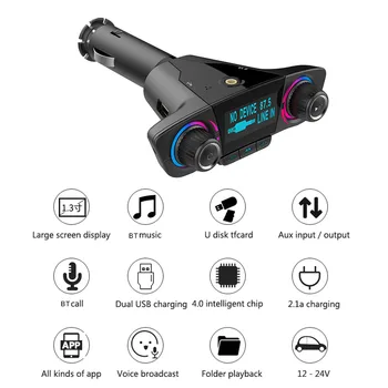 

Hot Universal BT06 BT FM Transmitter Wireless FM Modulator Wireless Radio Transmitter Tuner with Dual USB Smart Charger