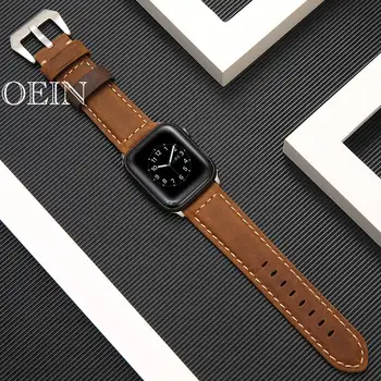 

uxury Classic Cuff Bracelet Belt for Apple Watch 42mm 38mm Band Genuine Leather Strap for iWatch 40mm 44mm Band Series 5 4 3 2