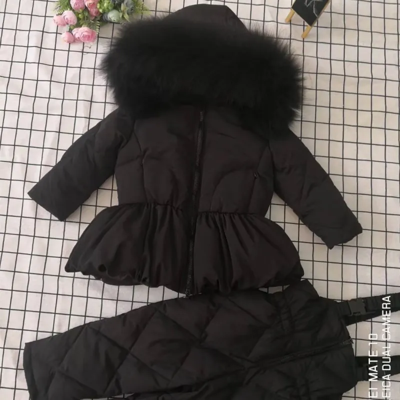 Г. Зимняя куртка с капюшоном и натуральным мехом для младенцев куртки для младенцев комбинезон+ пальто, зимний костюм однотонный пуховик для девочек зимняя одежда, верхняя одежда