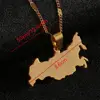 Stainless Steel Gold Color Russia Map Pendant Necklaces The Russian Federation Map Chain Jewelry 3