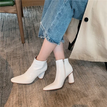 

2021 Autumn Winter Sexy Women Ankle Boots Classic Design Pointed Toe high Heels Women Pumps Party Dancing Shoes Woman