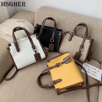 

MSGHER Panelled Women Tote Bag Summer Fresh Large Capacity Casual Restoring New Style Hasp Zipper Shoulder Female Bag WB2784
