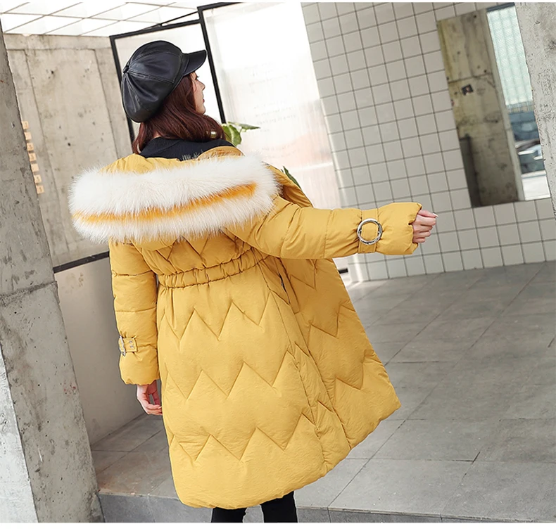 Kuyomens длинные тонкие женские меховые зимние куртки с хлопковой подкладкой теплые утепленные женские пальто длинные пальто парка Женская куртка