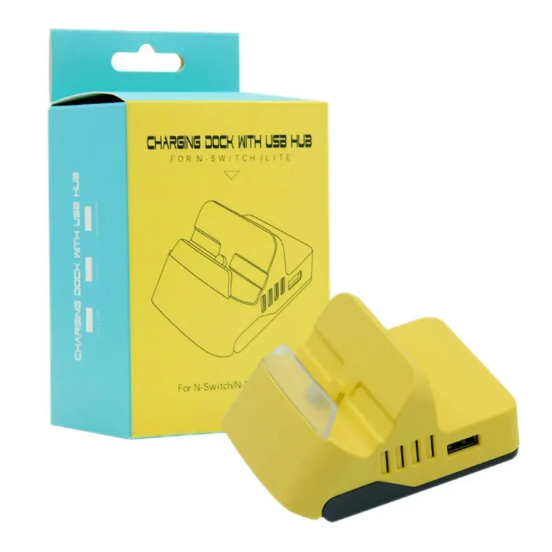 Зарядная док-станция Зарядная база с usb-хаб для nintendo Switch/Switch Lite Желтый