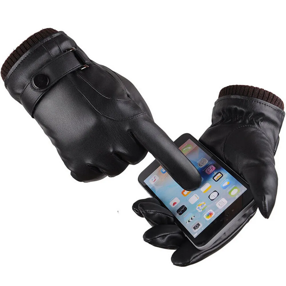 Мужские зимние кожаные черные перчатки с сенсорным экраном года, мужские водонепроницаемые зимние перчатки Luvas для вождения автомобиля luva tatica