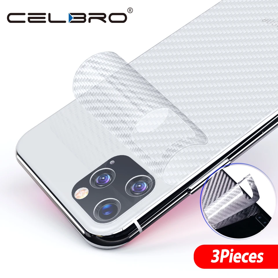 3psc для Apple Iphone 11 Pro Max задняя крышка пленка матовая углеродное волокно наклейка 11Pro