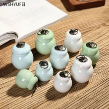 Традиционная красная помада керамические небольшие Герметичные банки портативные дорожные домашние хранения чайные конфеты печенье хранение кофейных зерен чайный заварник