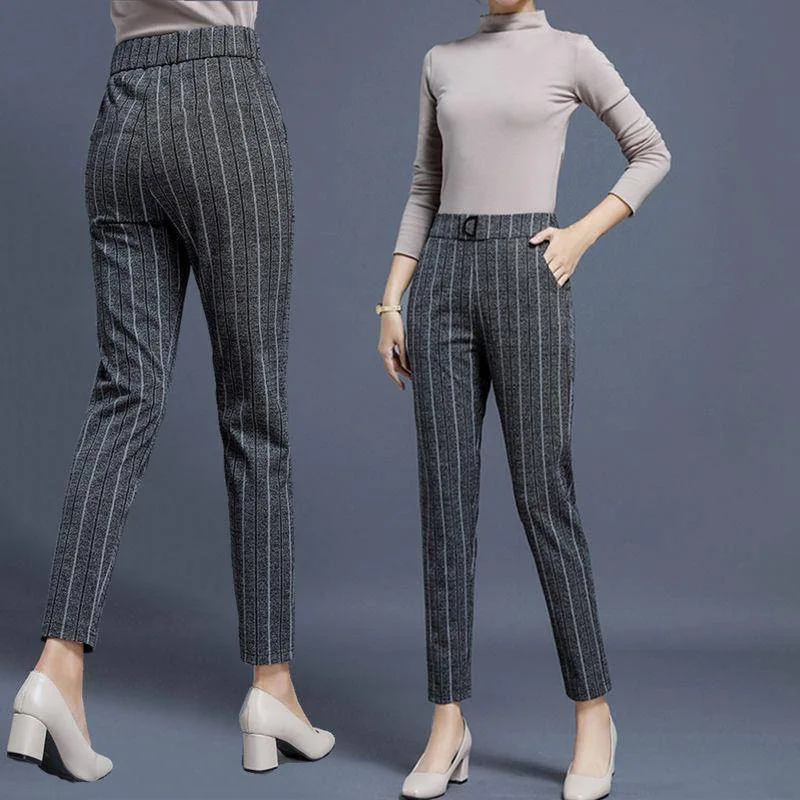 Брюки женские весна лето формальные с высокой талией|Брюки |