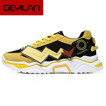 

Flats Sneakers Men Printing Sapato Masculino High Top Shoes Pikachu Men Casual Fashion Tenis Mens Shoes Zapatos De Hombre