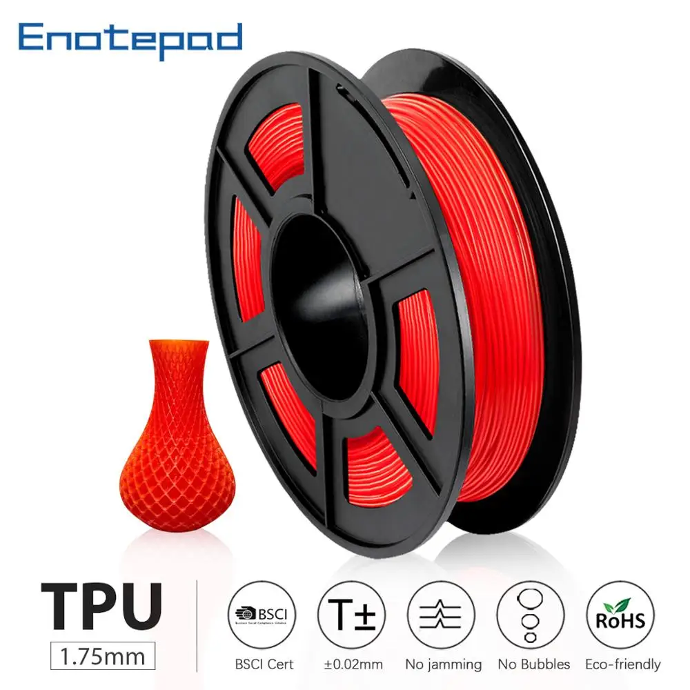

Enotepad-TPU Flexible Filament 0.5 kg/roll new DIY 3d Printer Plastic Filament force 1.75mm Flexible Filament for 3d Printer