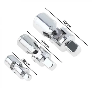 

Universal Joint Adaptor 3Pcs Silver Swivel Socket Electric wrench Handheld