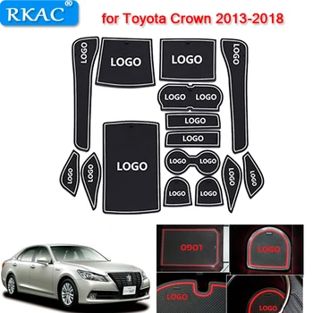 

RKAC rubber Car Cup Mat Door Gate Slot Pad Storage Box Mat sticker mats for Toyota Crown S210 210 XIV 14th Gen 2013-2018