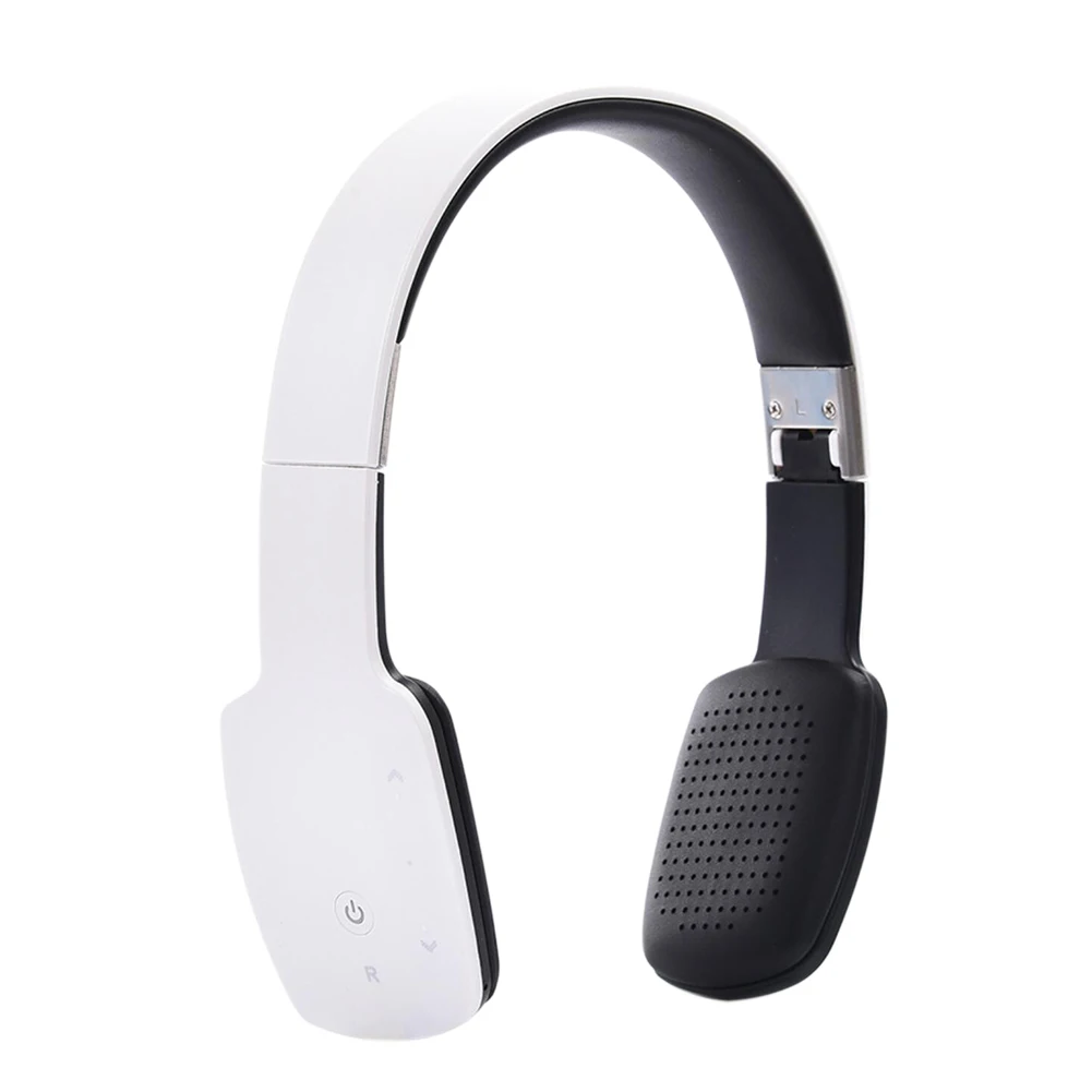 Белый Bluetooth 4.1 HIFI Sound Headset Adjustable Headphone Wireless Over Ear Stereo Music Foldable Portable Touch Switch Sports - Цвет: Белый