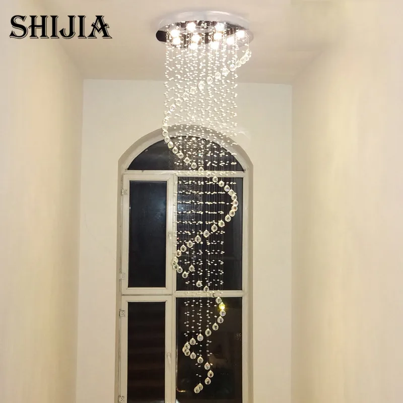 D70CM арт-деко led спираль люстра, хрустальная люстра светильники длинные лестницы свет для лестница для гостиницы фойе Гостиная
