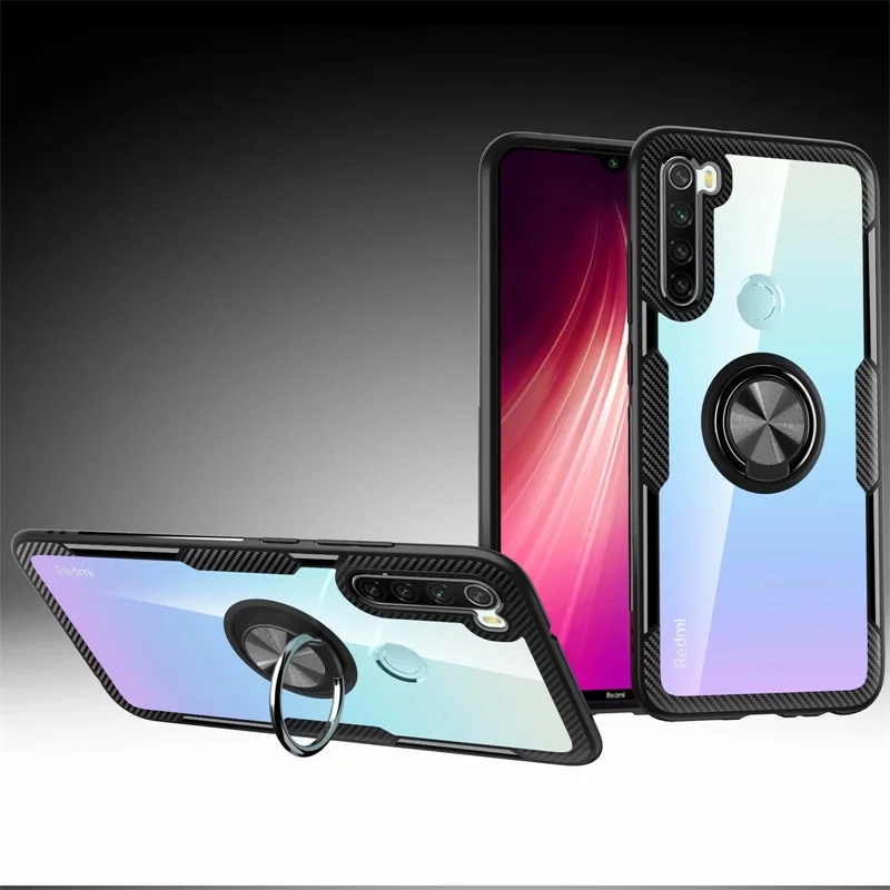 Чехол для телефона s для Xiaomi Redmi Note 8, чехол, защита от столкновений, магнитное кольцо, чехол для Redmi note 8, модный прозрачный защитный чехол