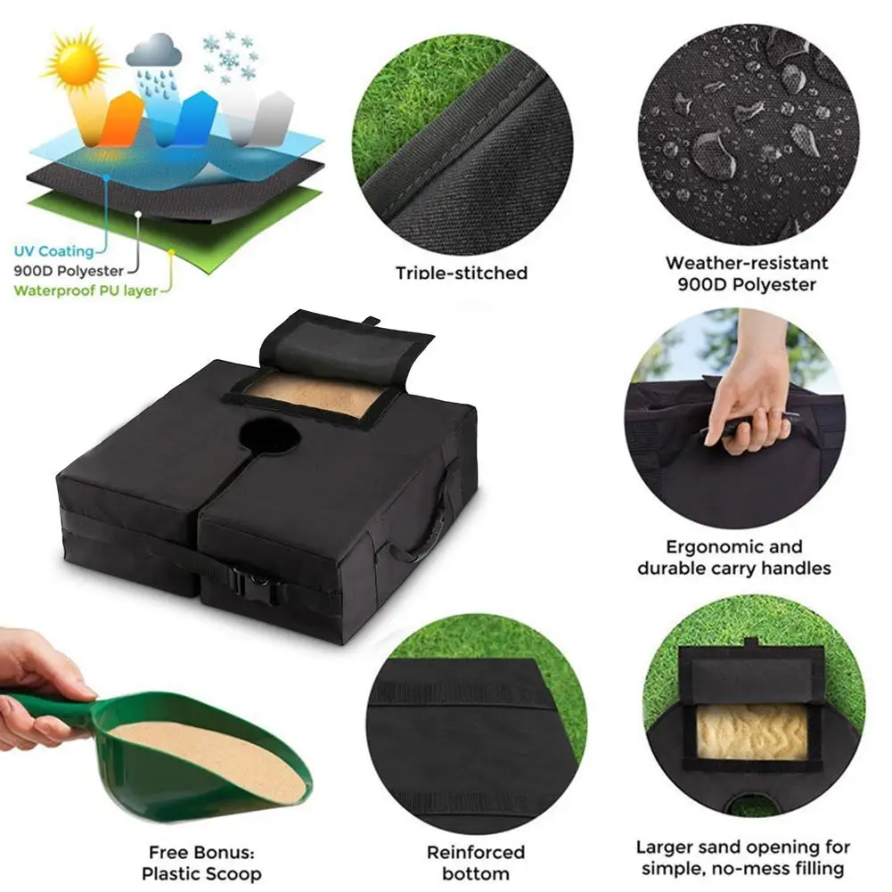 Tent Sandbags Outdoor Canopy Advertising Display Shed Support Fixed Sandbags Velcro For Parasol Tents Tent Base Weight Bag