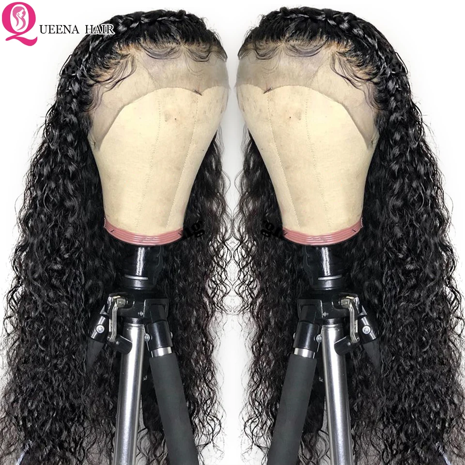 

Water Wave Lace Front Wig 13x6 Remy Peruvian Transparent Lace Frontal Human Hair Wigs Pre Plucked Natural Black Front Lace Wig
