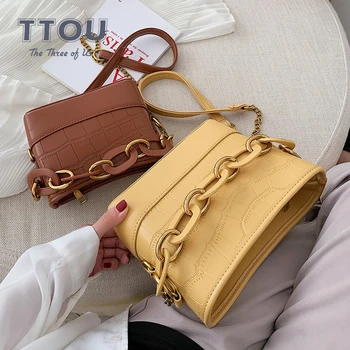 

TTOU Fashion Women Crocodile Pattern Wandering Bag Chain Cross Linking Messenger Bag Brands Ladies Crossbody Bags New Arrivals