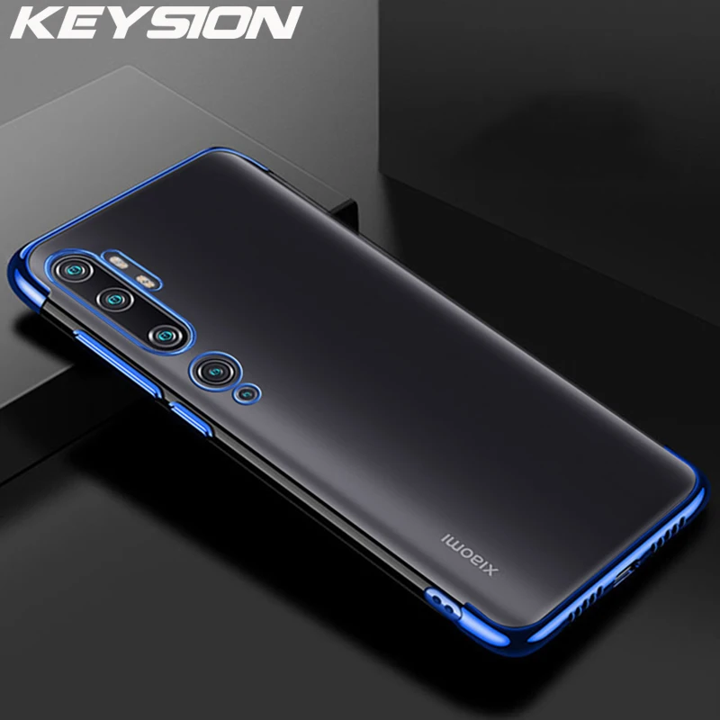 

KEYSION Plating Case For Xiaomi Mi Note 10 Note 10 Pro Transparent Soft TPU silicone Cover For Xiaomi Mi CC9 Pro CC9 E Mi 9 Lite