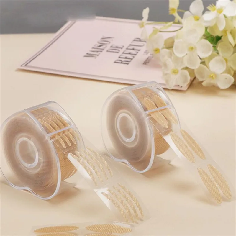 Fiber Invisible Double Side Adhesive Heart-shaped Eyelid makeup Stickers Transparent Double Eyelid Tapes Tool 600 Stickers/roll double fold eyelid tape