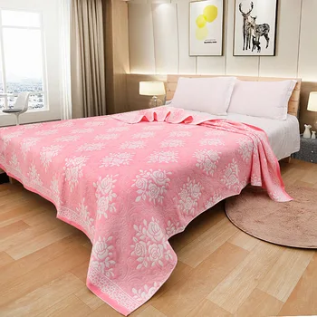 

All Cotton Bedding Three-layer Folder Cotton Flower Towel Quilt Multifunctional Siesta Air Conditioning Blanket Comfortable Soft