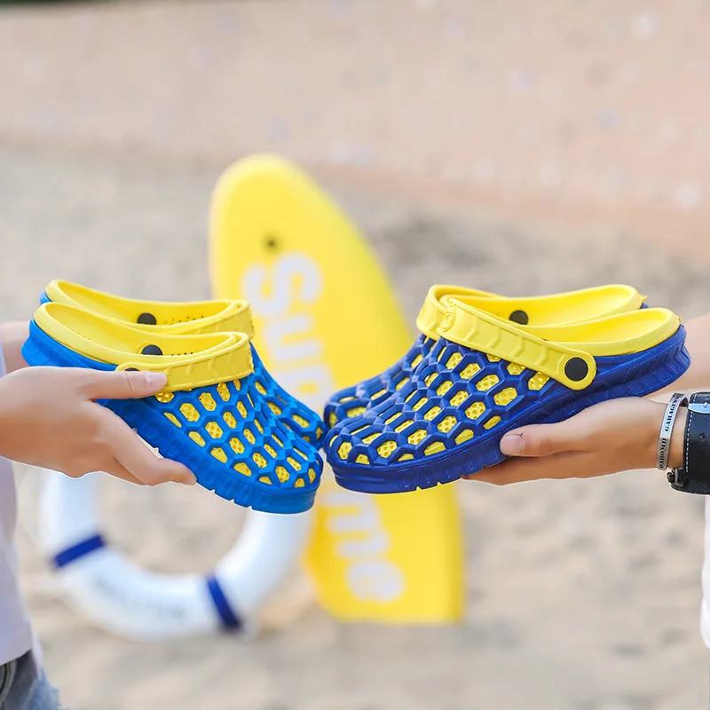 

Men And Women Slippers Porous Shoes Summer Simple Foot Covering Couples Slipper Sandals Sandals Seaside Holiday Slippers Breatha