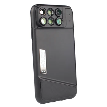 

Pholes 6-In-1 Phone Lens Case For Iphone X Dual 2X Telephoto+10X Macro+20X Macro+120 Degree Wide Angle+180 Degree Fisheye Lens