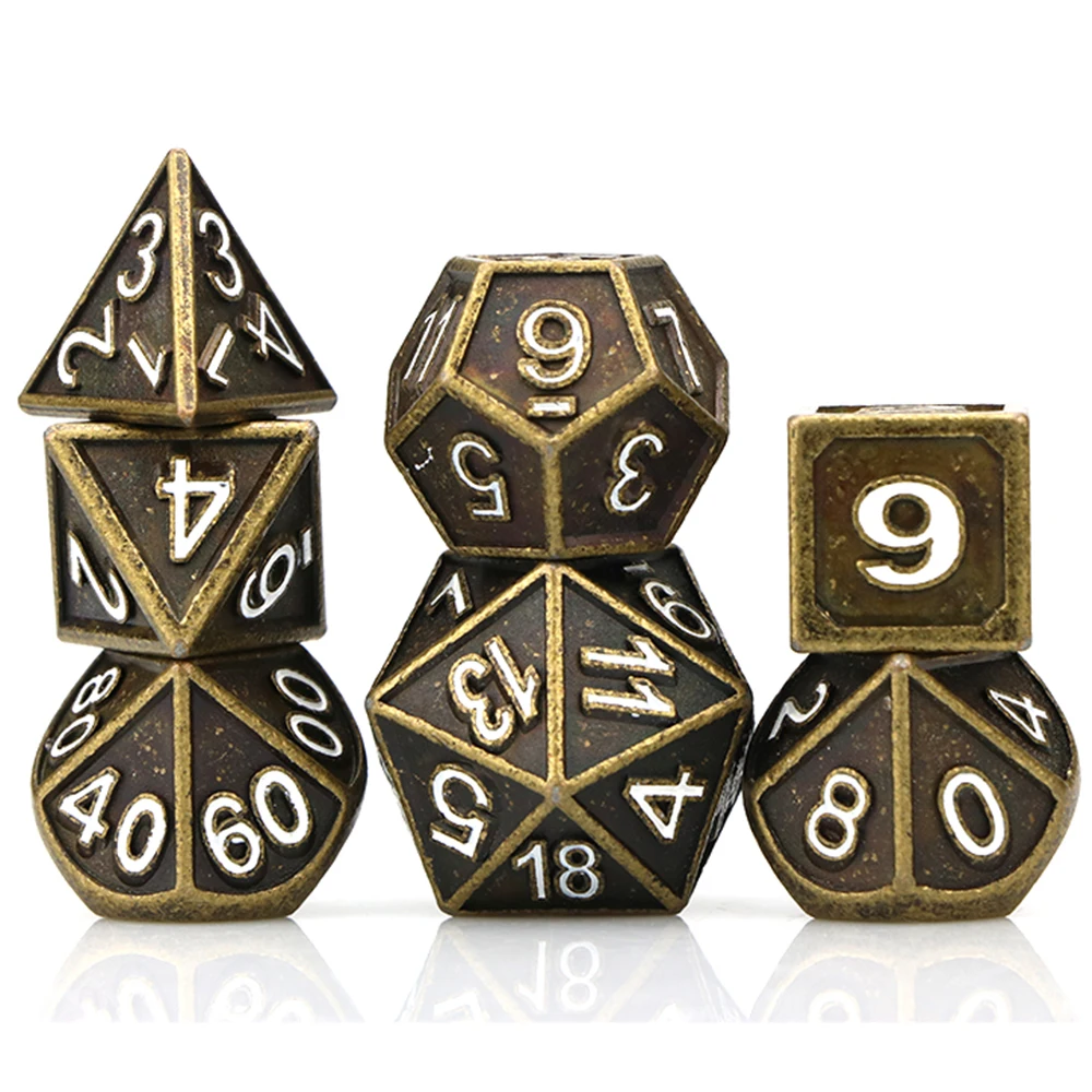 Metal dnd dice set dungeon and dragon polyhedral dice d&d dice dnd