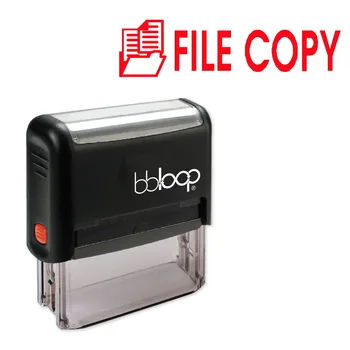 

BBloop "FILE COPY" W/Illustration Self-Inking Stamp, Rectangular, Laser Engraved, RED