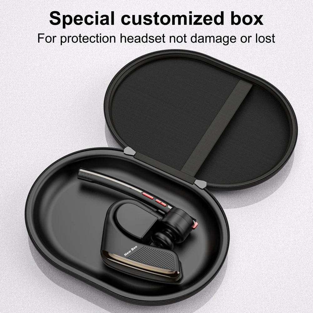 New Bee M50 Bluetooth 5.2 Headset Wireless Earphones Headphone with Dual Mic Earbuds Earpiece CVC8.0 Noise Cancelling Hands-free headphones with microphone