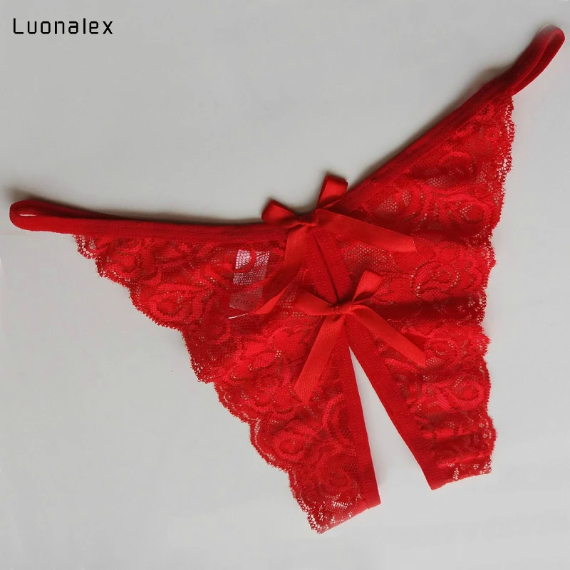 

Luonalex New Arrive Women Sexy Opening Crotch Panties Ladies Flower Lace Female Briefs Thongs G-string Lingerie Sexy Underwear