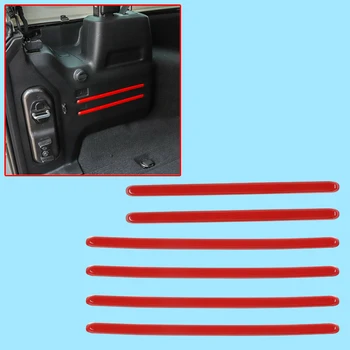 

beler ABS Car 6pcs Red ABS Rear Tail Trunk Cargo Trim Cover Fit for Jeep Wrangler JL 2018 2019