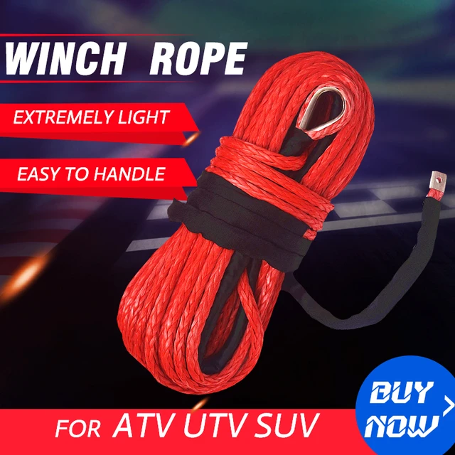 Free Shipping Red 14mm*45m Synthetic Winch Rope,ATV Winch Cable,UHMWPE  Rope,4x4 Off-road Rope - AliExpress