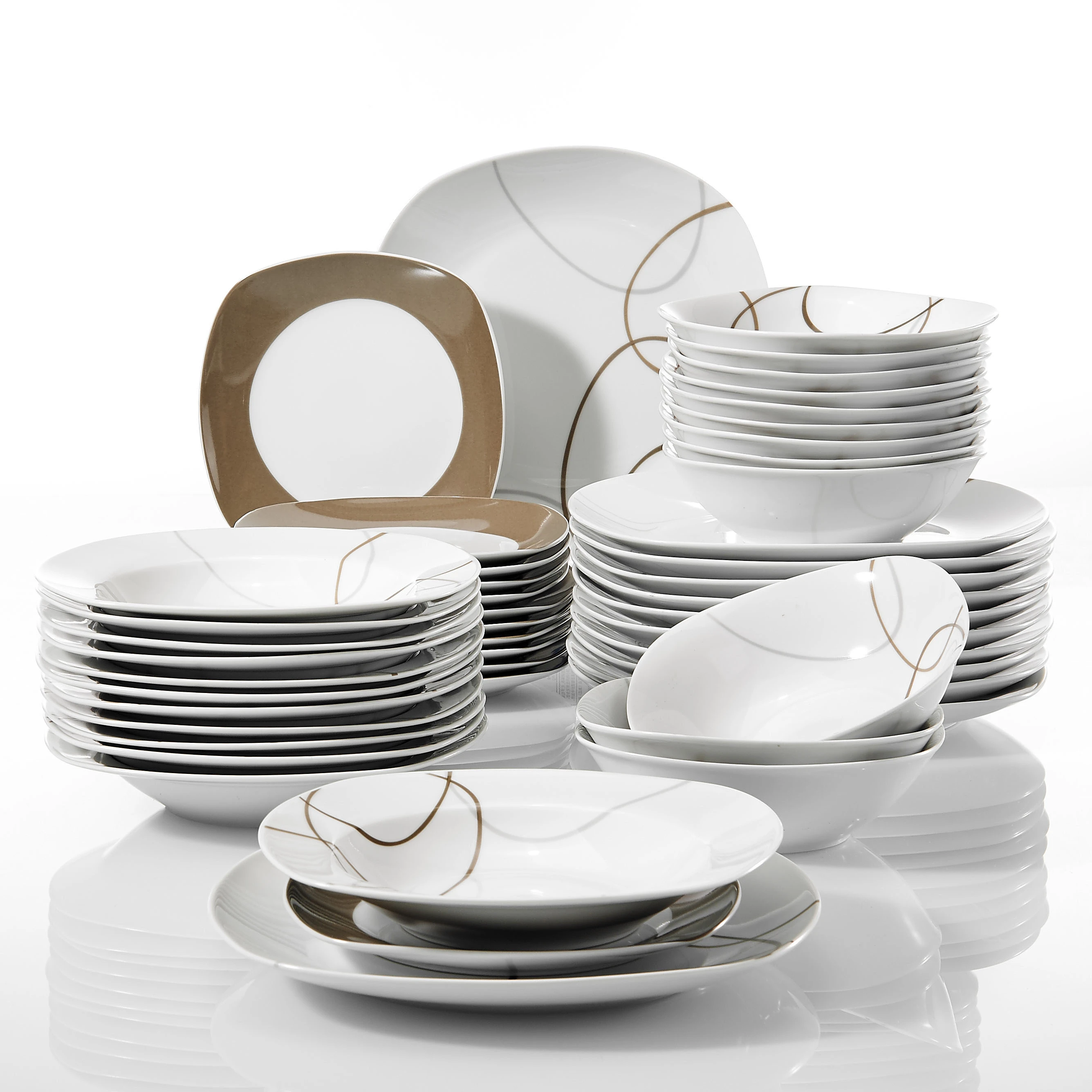 Veweet Nikita 48 Piece Kitchen Dinner Combi Set Porcelain Tableware Plate Set With Bowls Dessert Plate Soup Plates Dinner Plate Dinnerware Sets Aliexpress