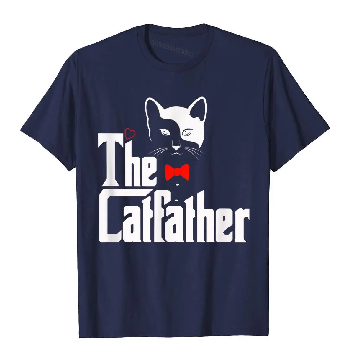 Mens The Catfather Shirt Funny Cat Dad Lover Gift T-Shirt__B10846navy