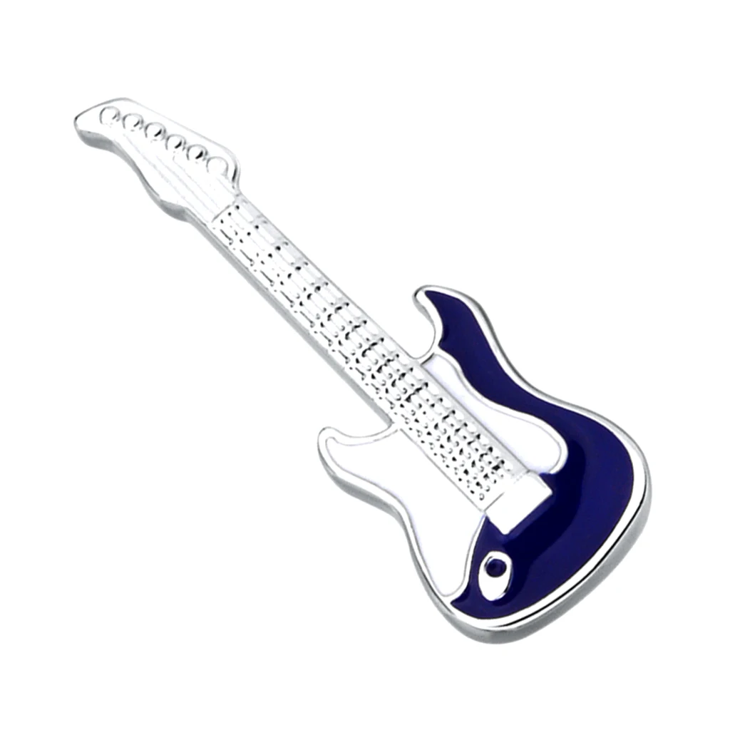 Fashion Brass Guitar Brooch Pins Musical Instruments Brooch Women Men Shirt Clothing Decor Accessories