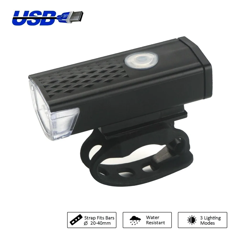 Водонепроницаемый велосипедный фонарь USB Перезаряжаемый 300 люмен велосипедный передний фонарь фара велосипедная фара велосипедный светодиодный фонарь
