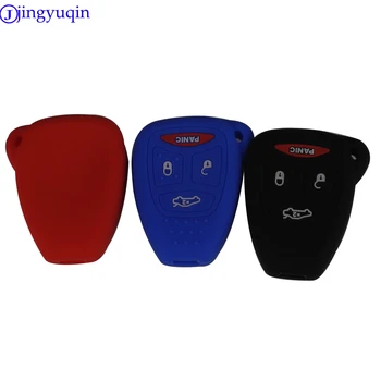 

jingyuqin 10x Silicone 4 Buttons Remote Key Case Cover For Dodge Charger Durango Magnum Chrysler 300 Aspen Jeep Commander Grand