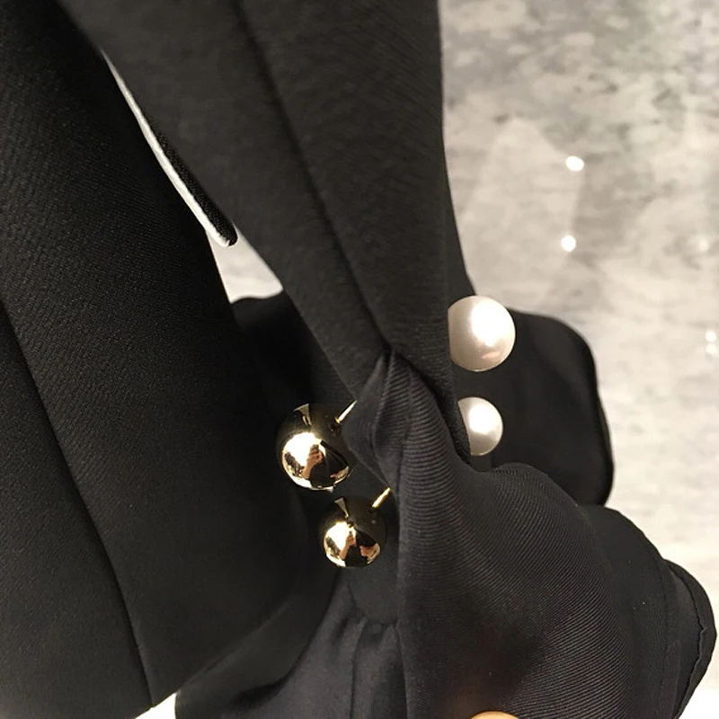 TWOTWINSTYLE Black Patchwork Ruffle Womens Suit Notched Long Sleeve High Waist With Sashes Blazer Female 2019 Autumn Fashion New (3).jpg