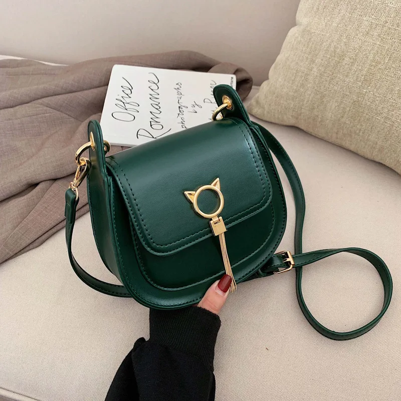 

Language meng wei Fashion Pu Saddle Bag Women's 2019 New Style Korean-style Tassels Shoulder Bag Versatile Western Style Shoulde