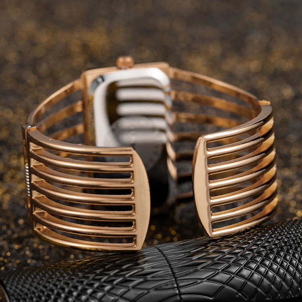 2023 Luxury Fashion Rose Gold Watches Women Stainless Steel Bracelet Bangle Rectangle Quartz Watch Clock zegarek damski relogio 3