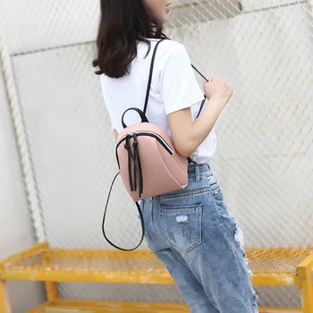 

2020 New lady small backpack women leather Shoulder Bag MultiFunction mini backpacks female School bagpack bag for teenage grils