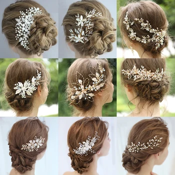 Buy OnlineBridal Hair Comb Clip Headband Wedding Hair Accessories Rhinestone Flower Bridal Hair Accessories Tiara Headband Head Jewelry.