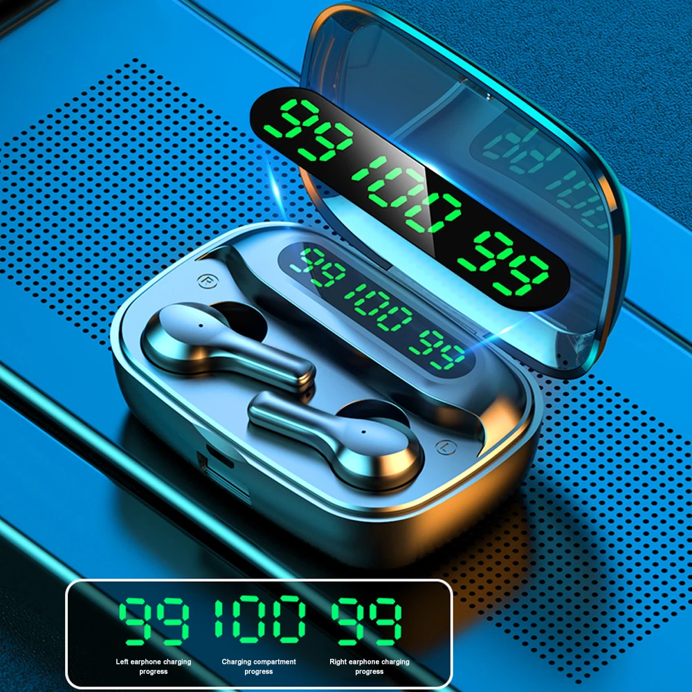 R3 Tws 2000Mah Bluetooth Earphone Wireless Led With Microphone Earphones Waterproof Noise Cancel Headset Earbuds