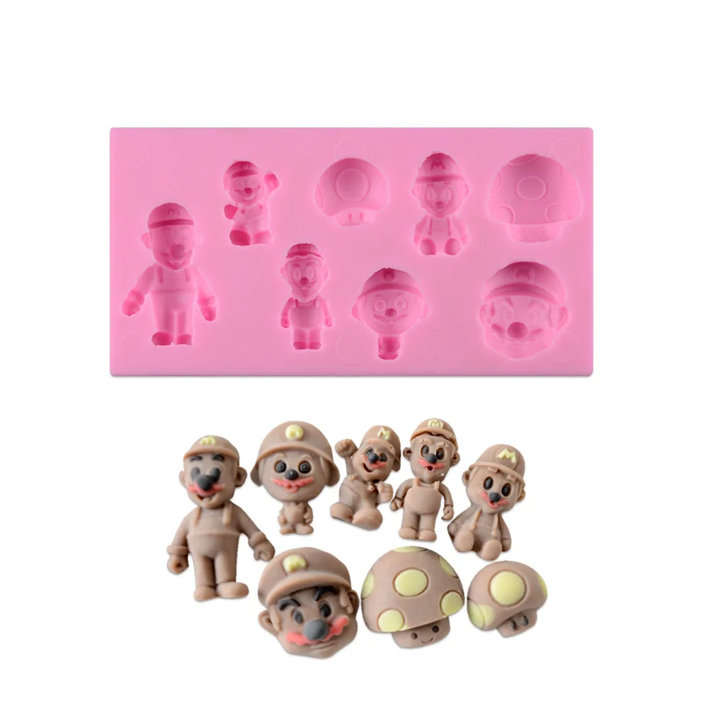 

Super Mary Silicone Mold Cute 3D cartoon Shaped Baking Mold Fondant Cake Tool Chocolate Candy Cookies Pastry Soap Moulds 9182