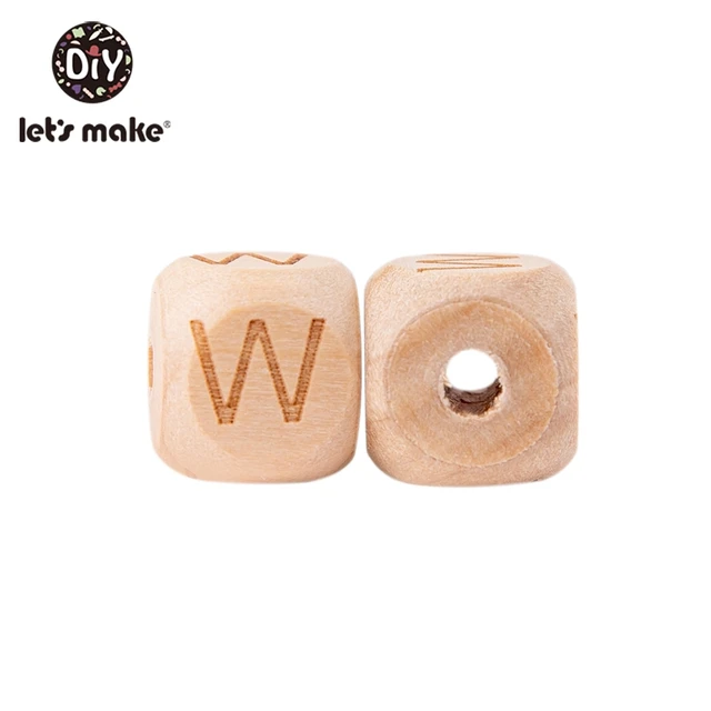 Let'S Make Wooden Beads For Rattles 500Pc Square Beech Wood Alphat English Letter Beads Baby Toys Diy Handmaking Wooden Teether W