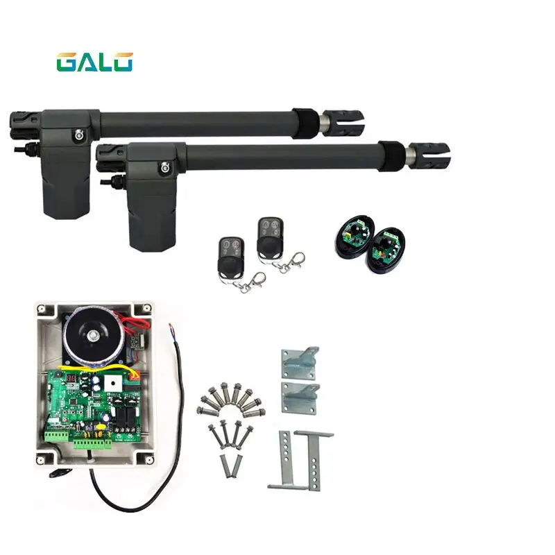 

GALO 220VAC Automatic Dual Swing Gate Opener for Gates up to 26 Feet Long 1700 Pounds with loop detector wireless keypad optiona