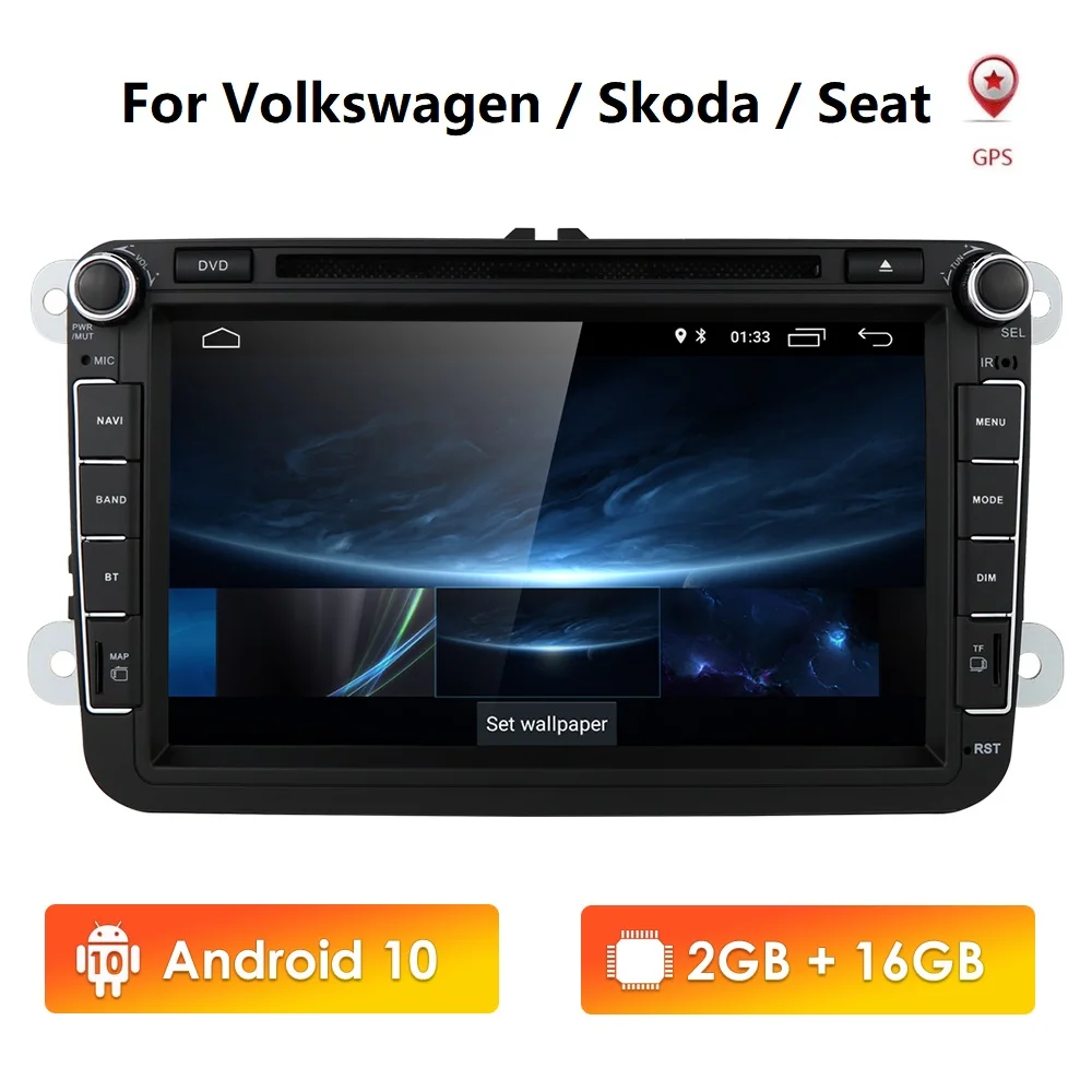 Android 9 8 ''Автомобильный мультимедийный плеер 2Din CarDVD gps для