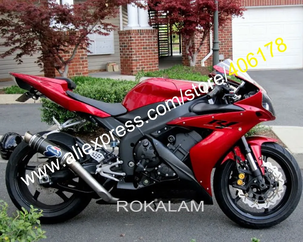 

Красный, черный, для Yamaha YZF1000R 2004 2005 YZF R1 YZFR1 04 05 06, индивидуальный комплект обтекателей из АБС-пластика (литьё под давлением)